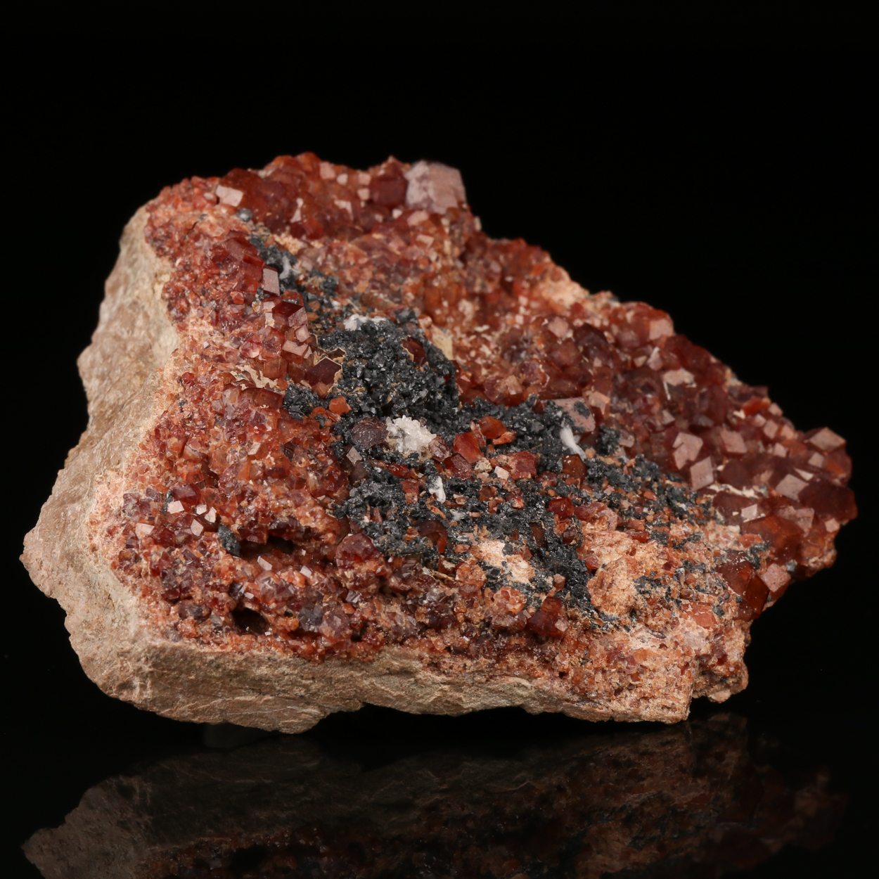 Andradite With Hausmannite & Calcite