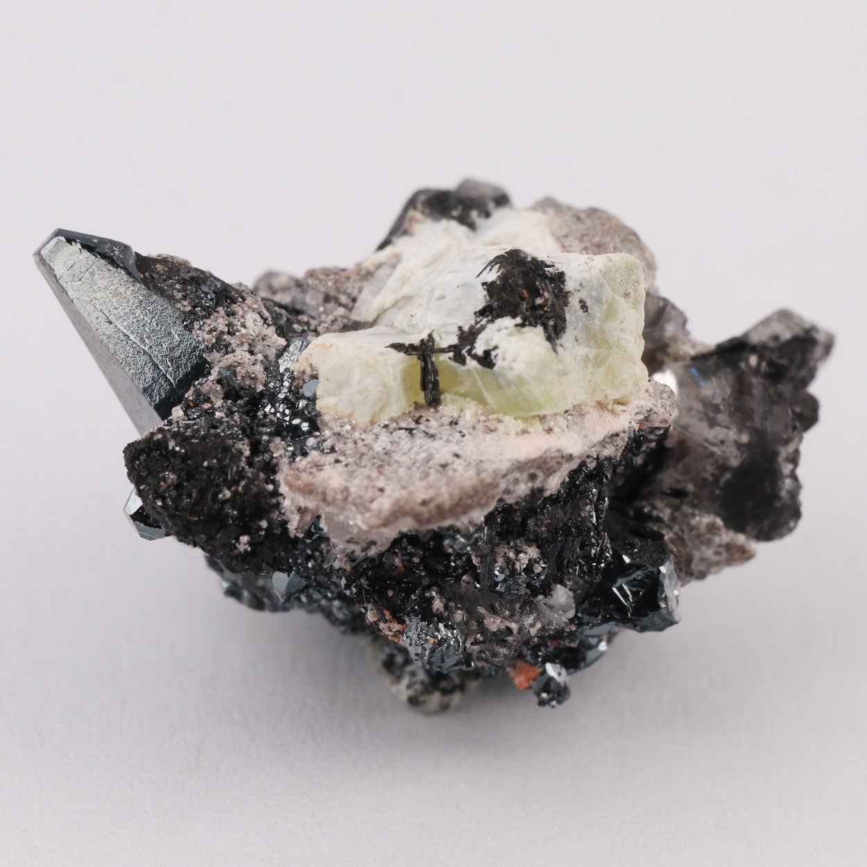 Hematite With Gaudefroyite & Ettringite