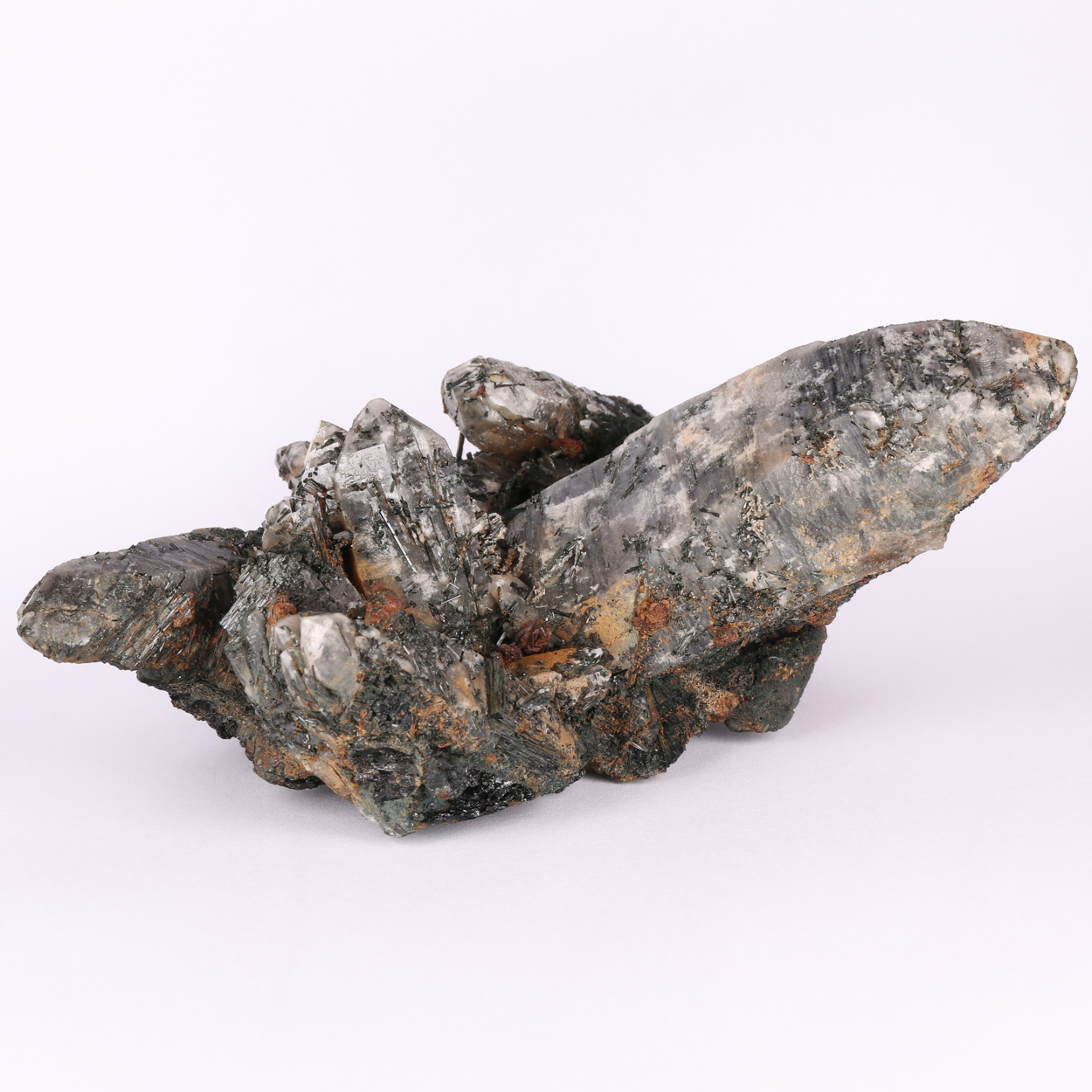 Goethite Psm Siderite On Quartz & Schorl