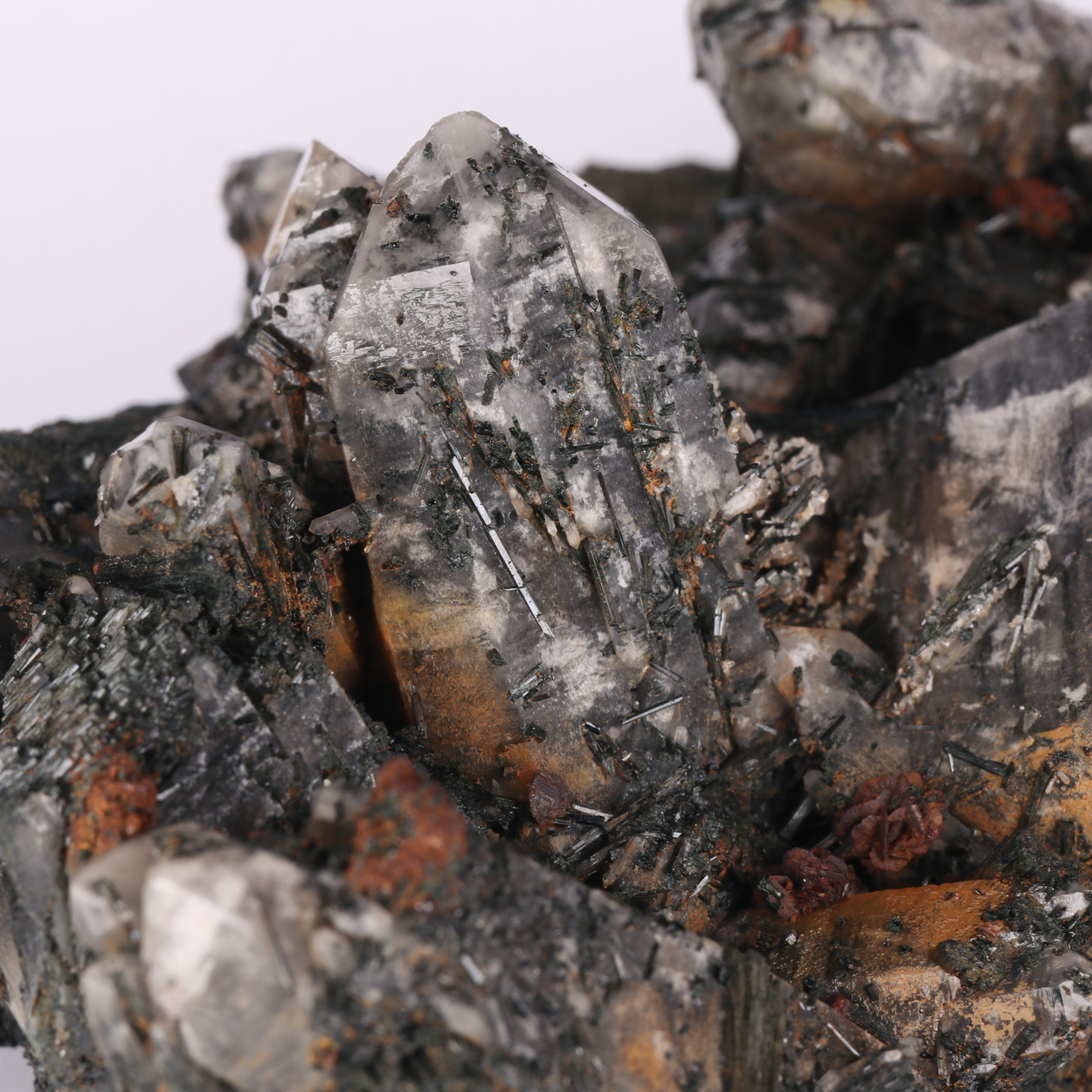 Goethite Psm Siderite On Quartz & Schorl