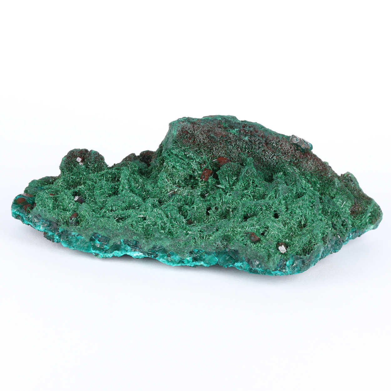 Malachite On Dioptase With Hematite