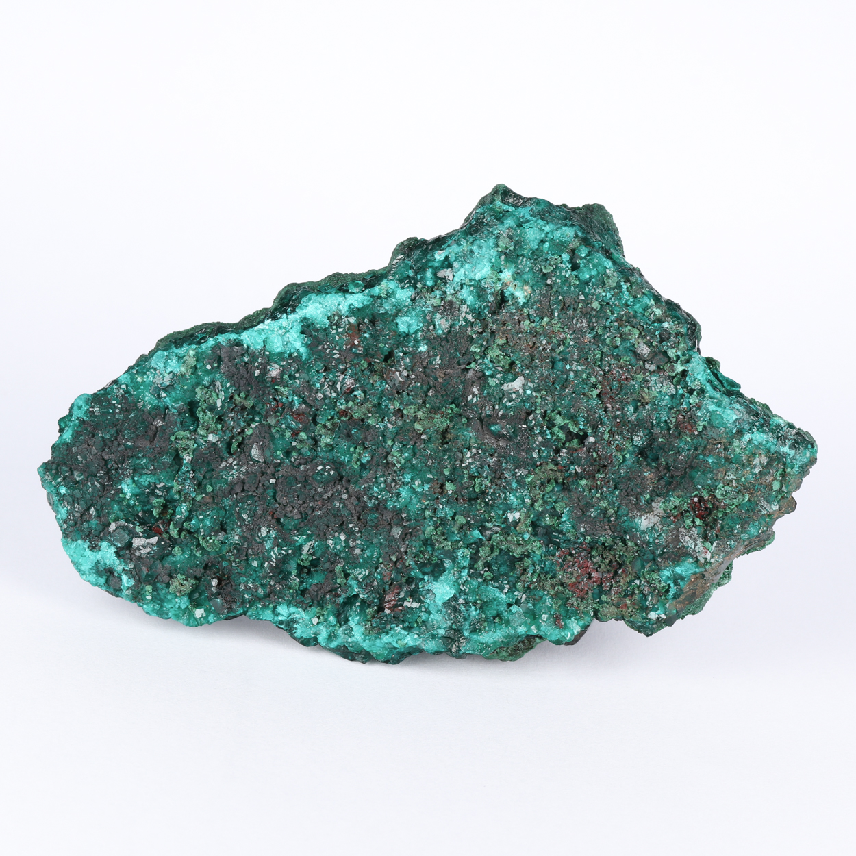 Malachite On Dioptase With Hematite