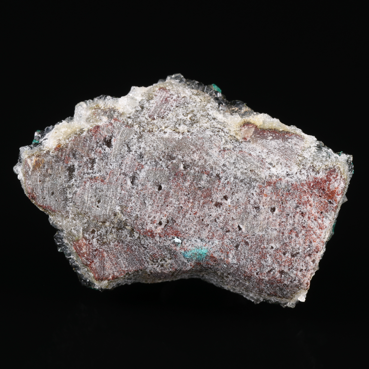 Dioptase On Mottramite On Quartz