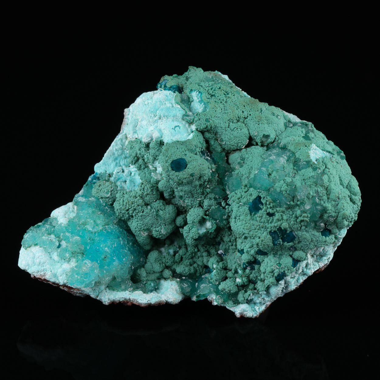 Veszelyite On Hemimorphite With Aurichalcite