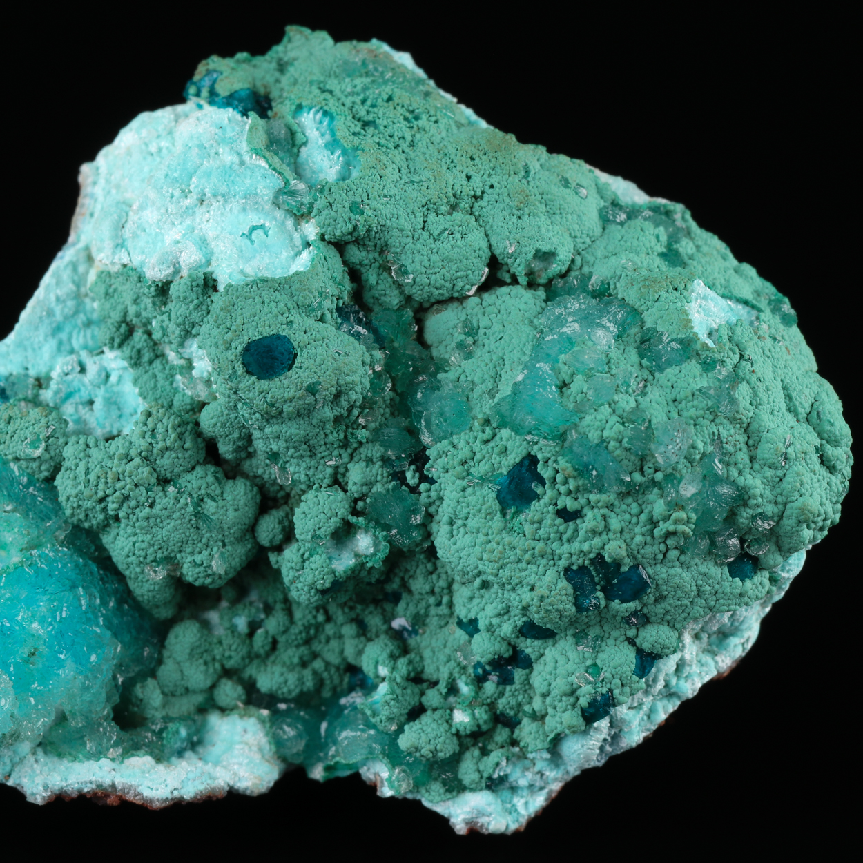 Veszelyite On Hemimorphite With Aurichalcite