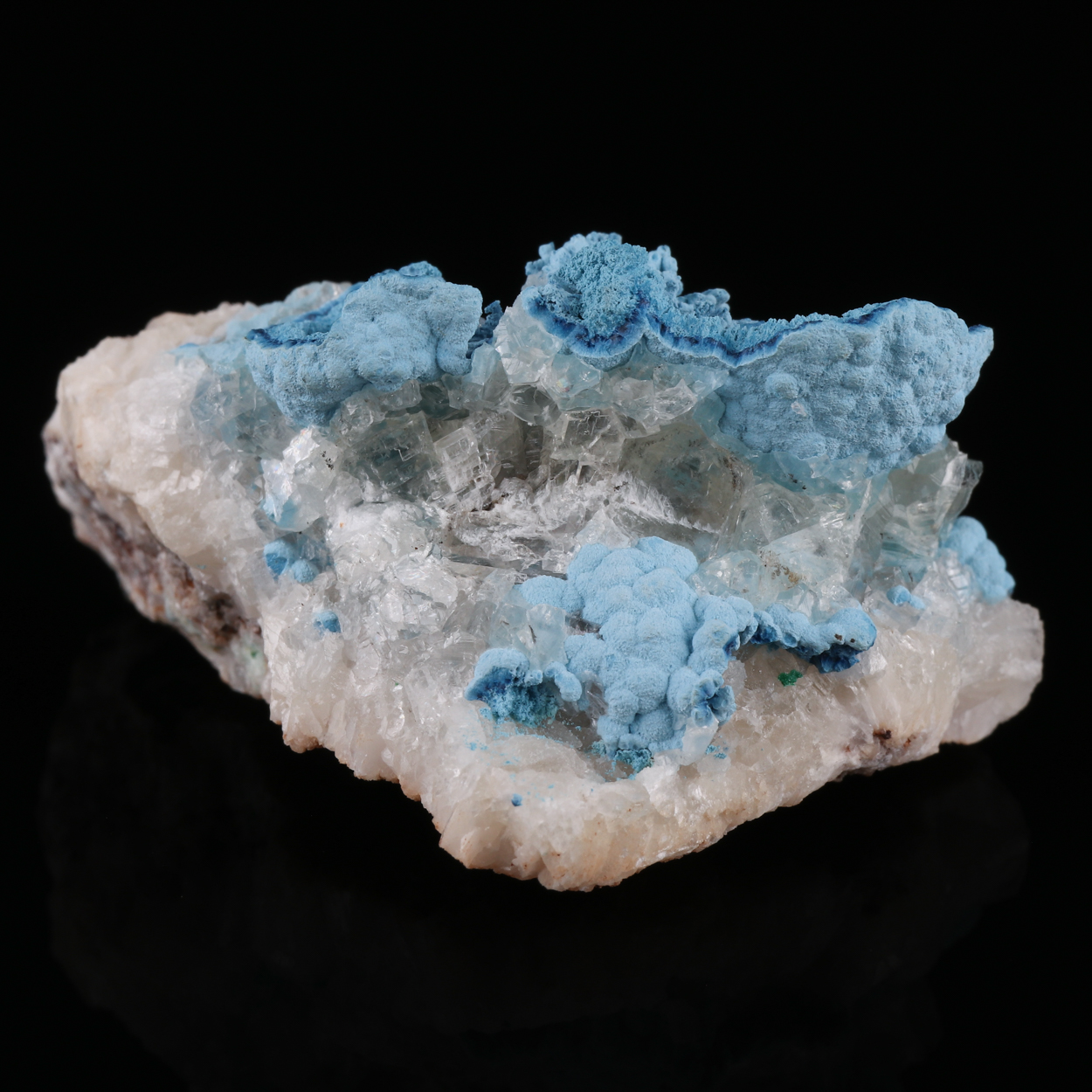 Shattuckite On Calcite