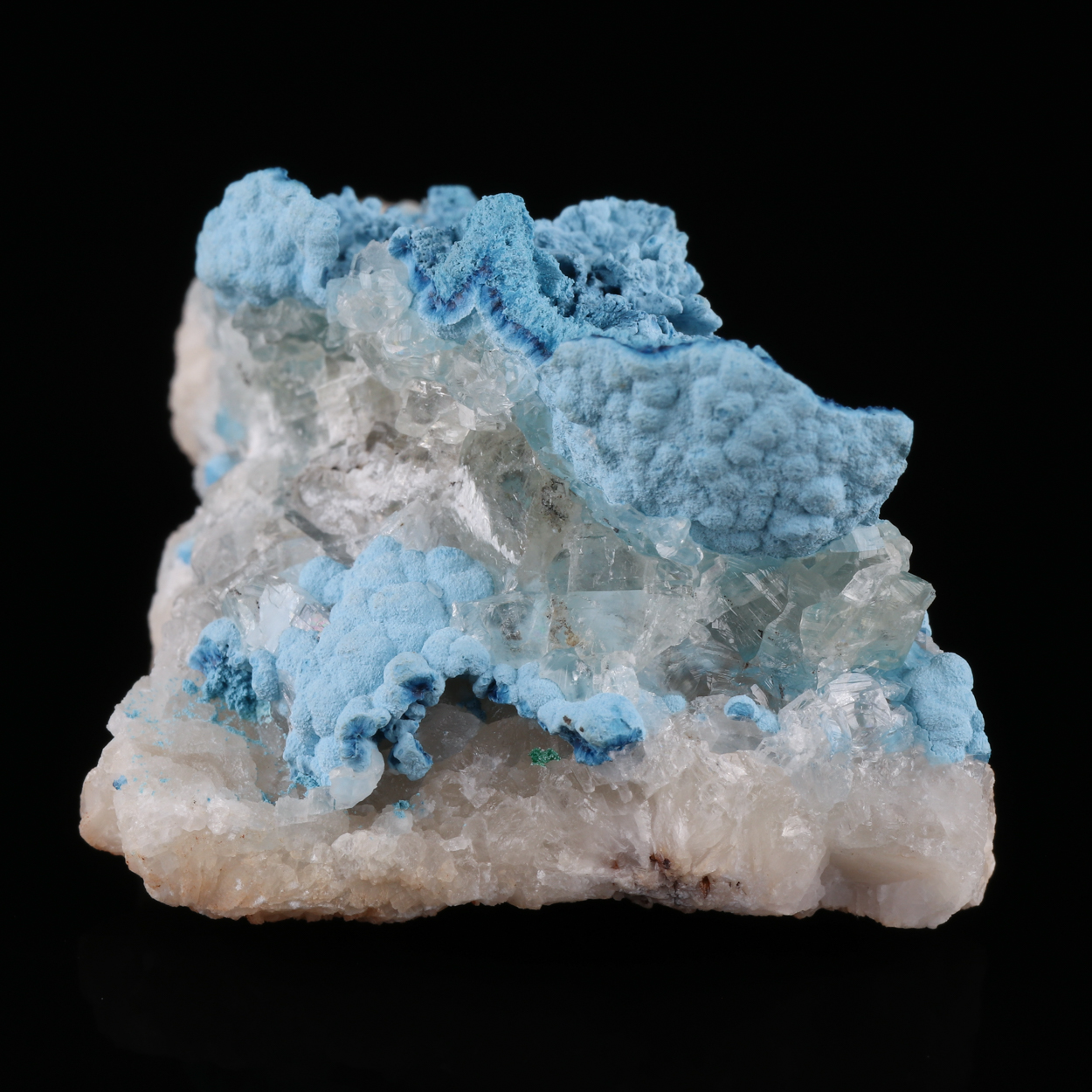Shattuckite On Calcite
