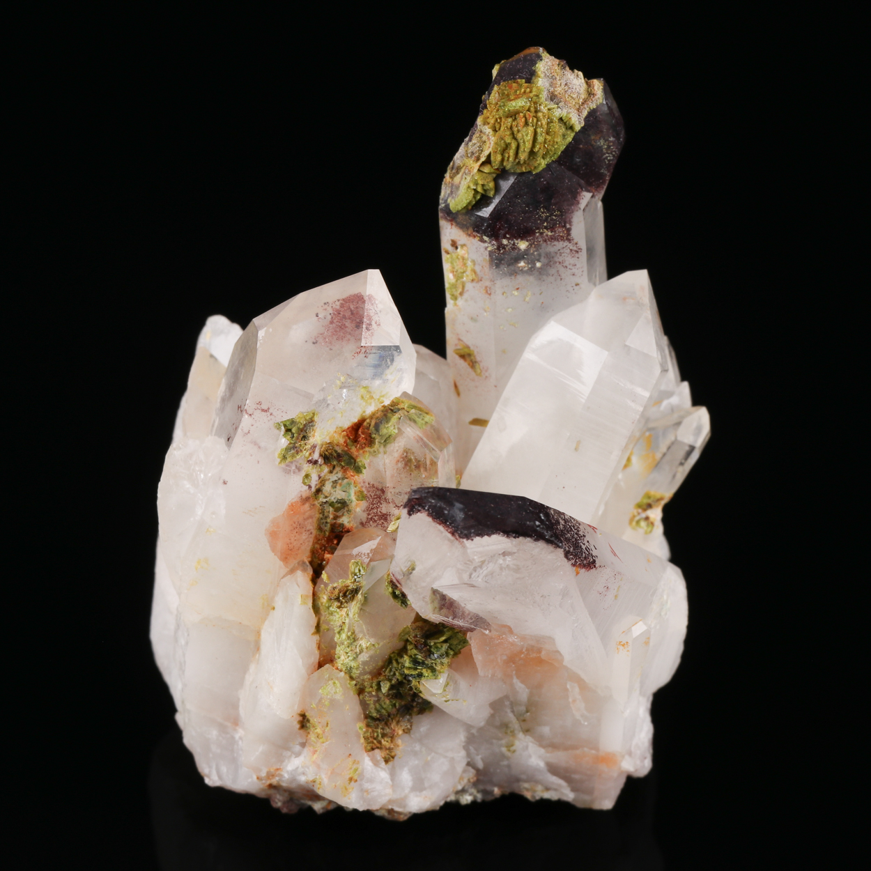 Epidote On Hematite In Quartz