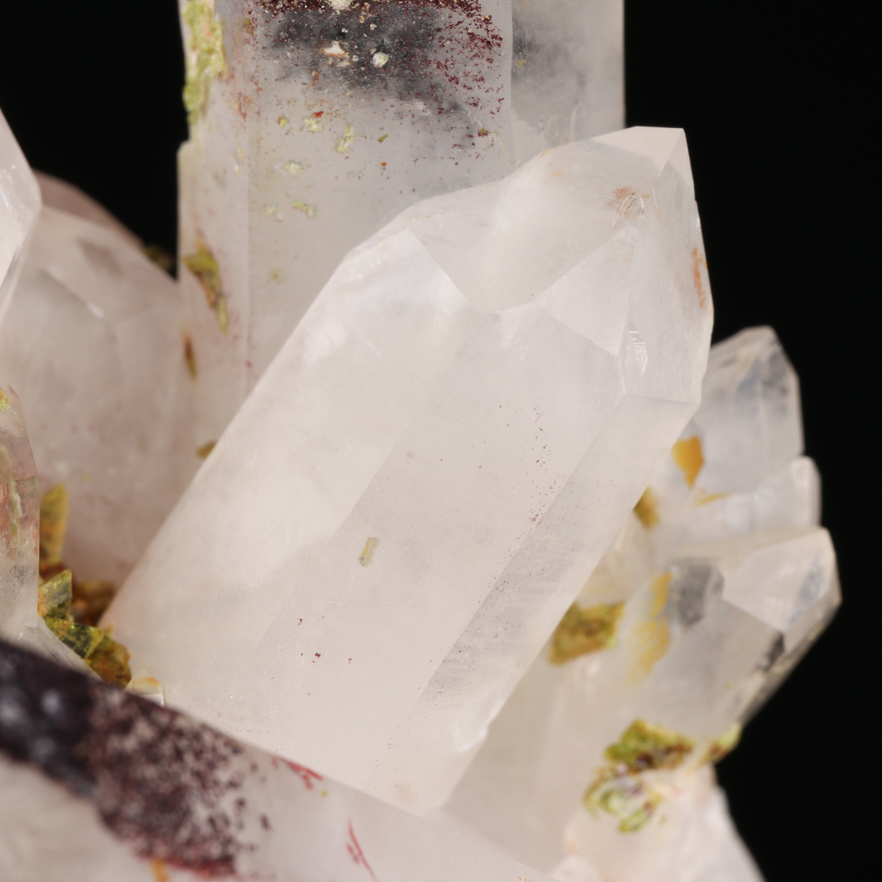 Epidote On Hematite In Quartz