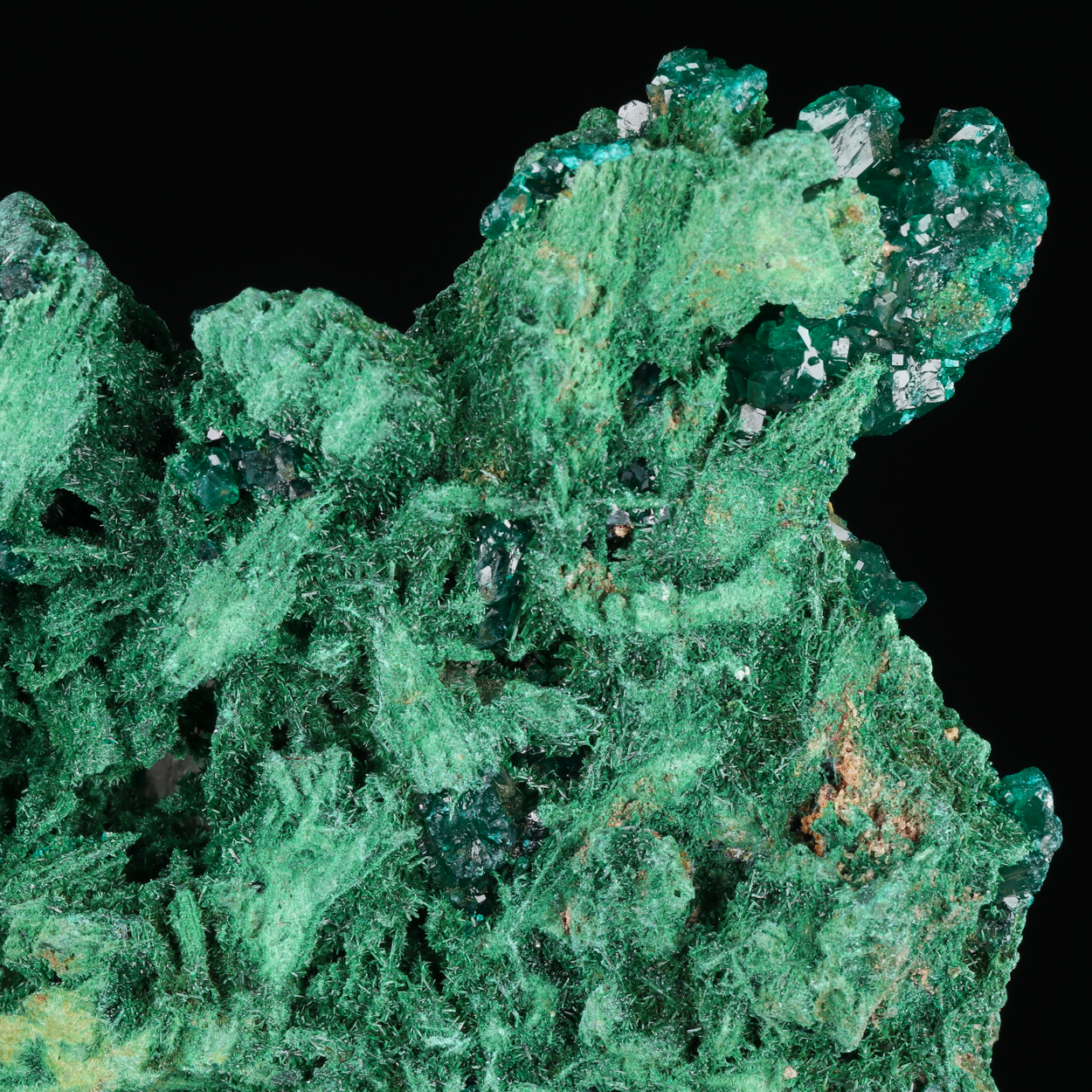 Dioptase On Malachite