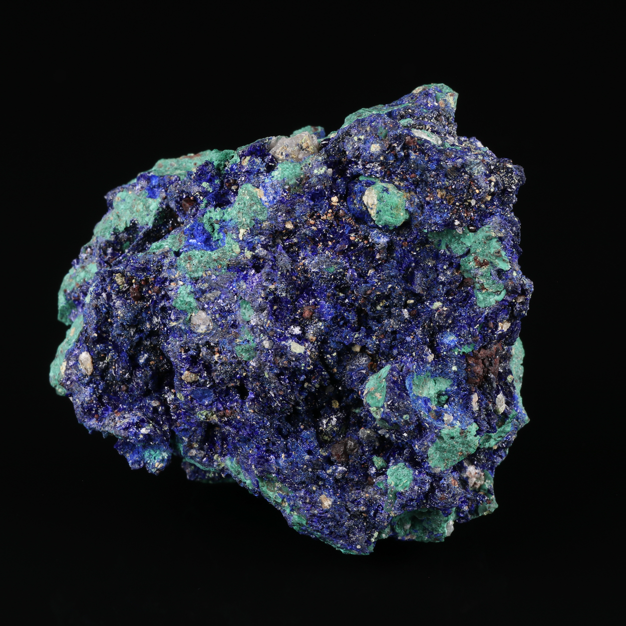 Azurite On Malachite
