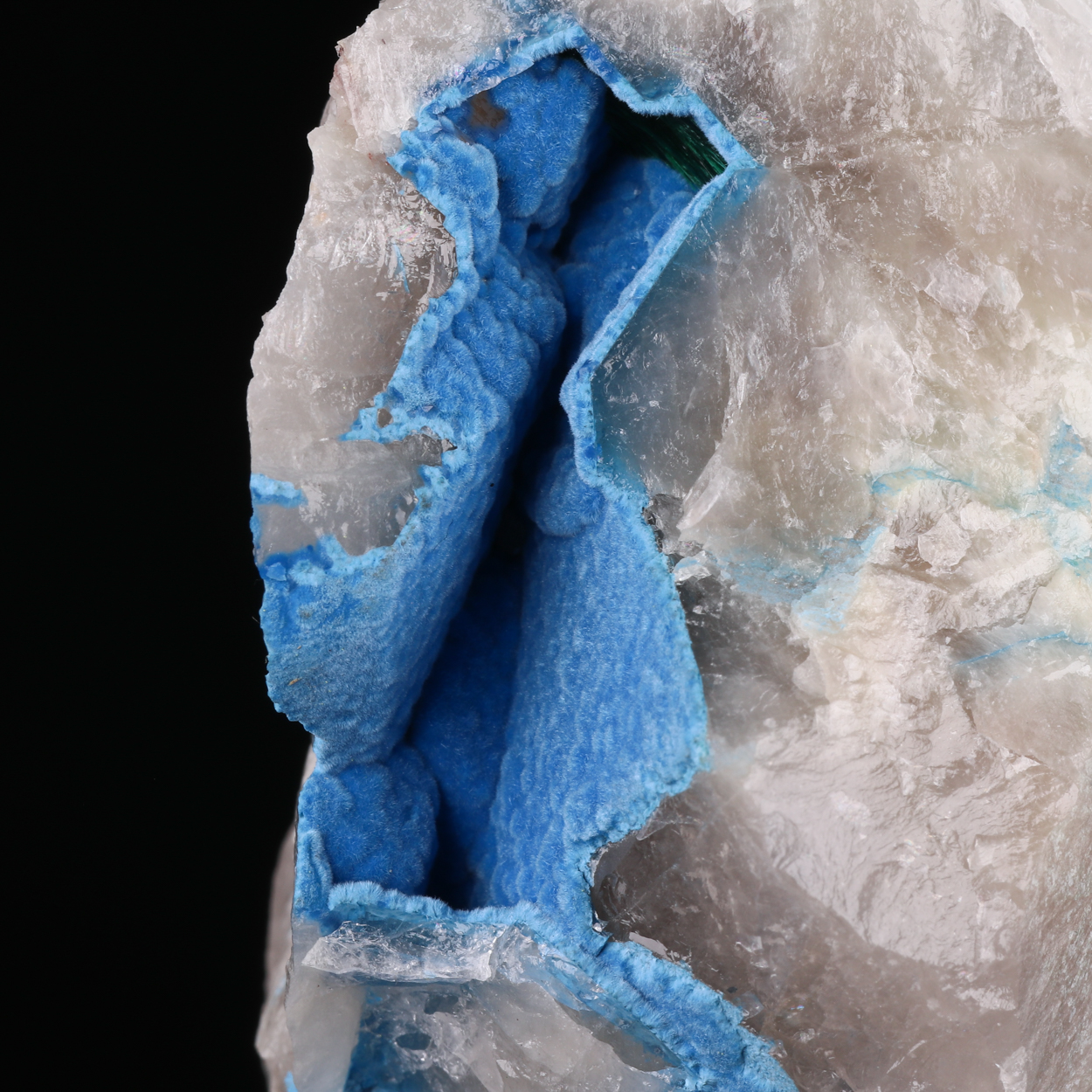 Malachite & Shattuckite On Quartz