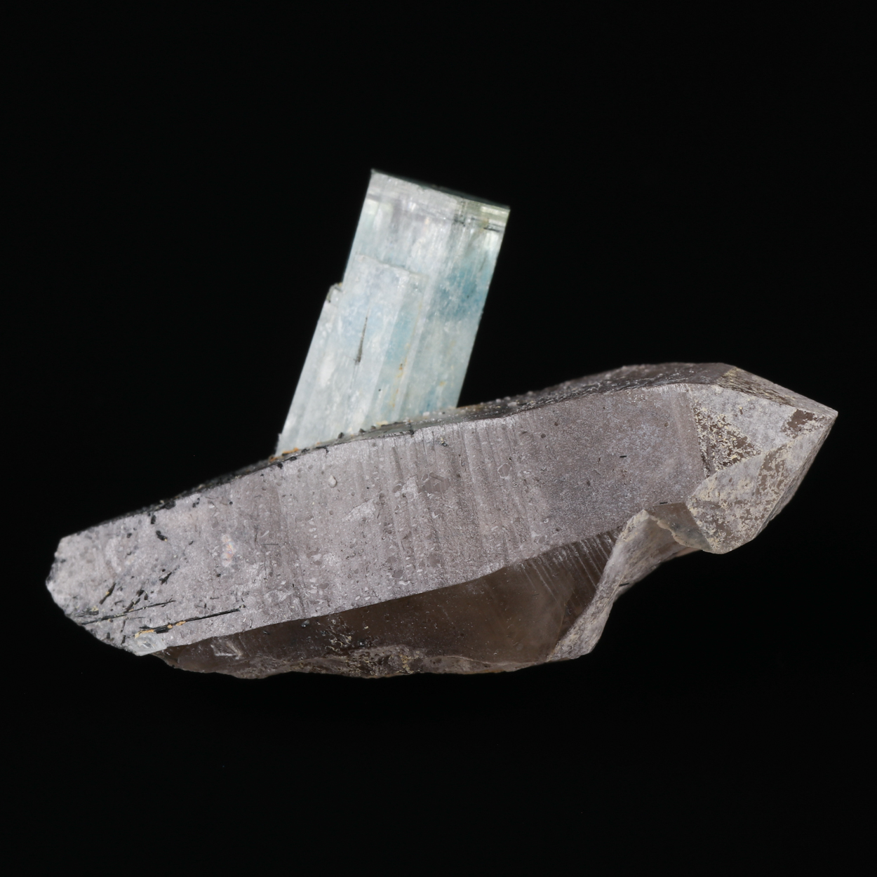 Aquamarine On Quartz