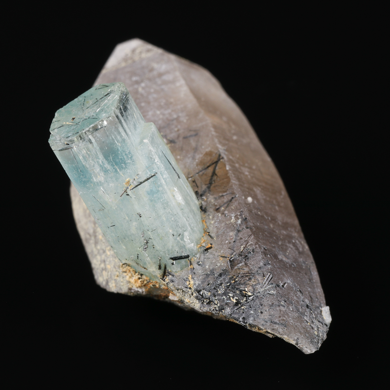 Aquamarine On Quartz
