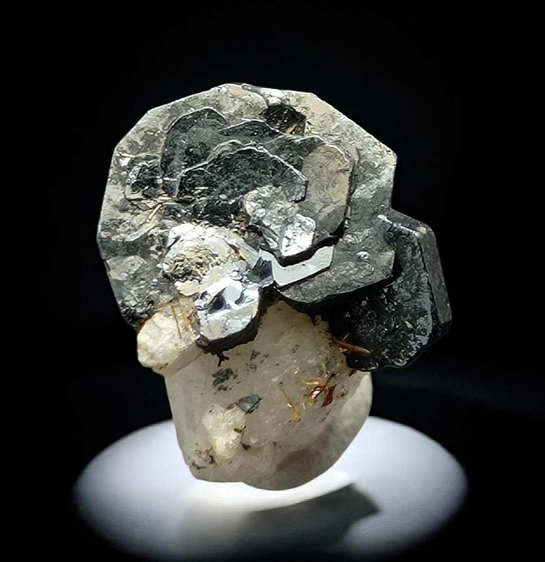 Iron Rose Rutile With Feldspar Group
