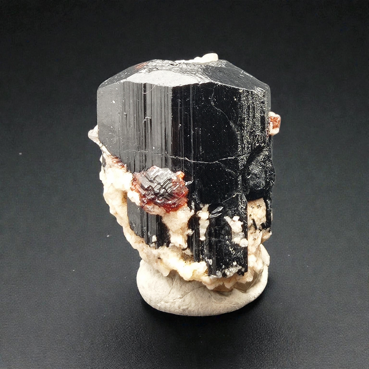 Spessartine Var Garnet With Schorl & Quartz