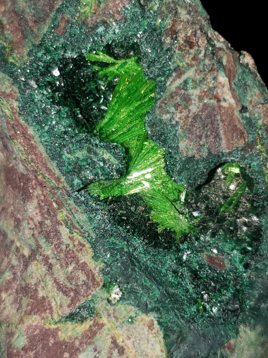 Cuprosklodowskite With Malachite