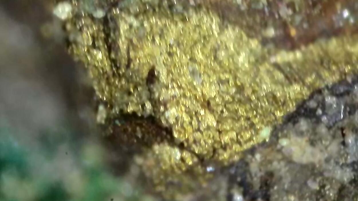 Zippeite With Andersonite On Uraninite & Pyrite