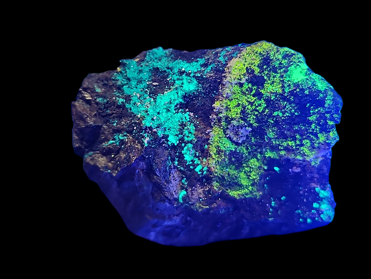 Zippeite With Andersonite On Uraninite & Pyrite