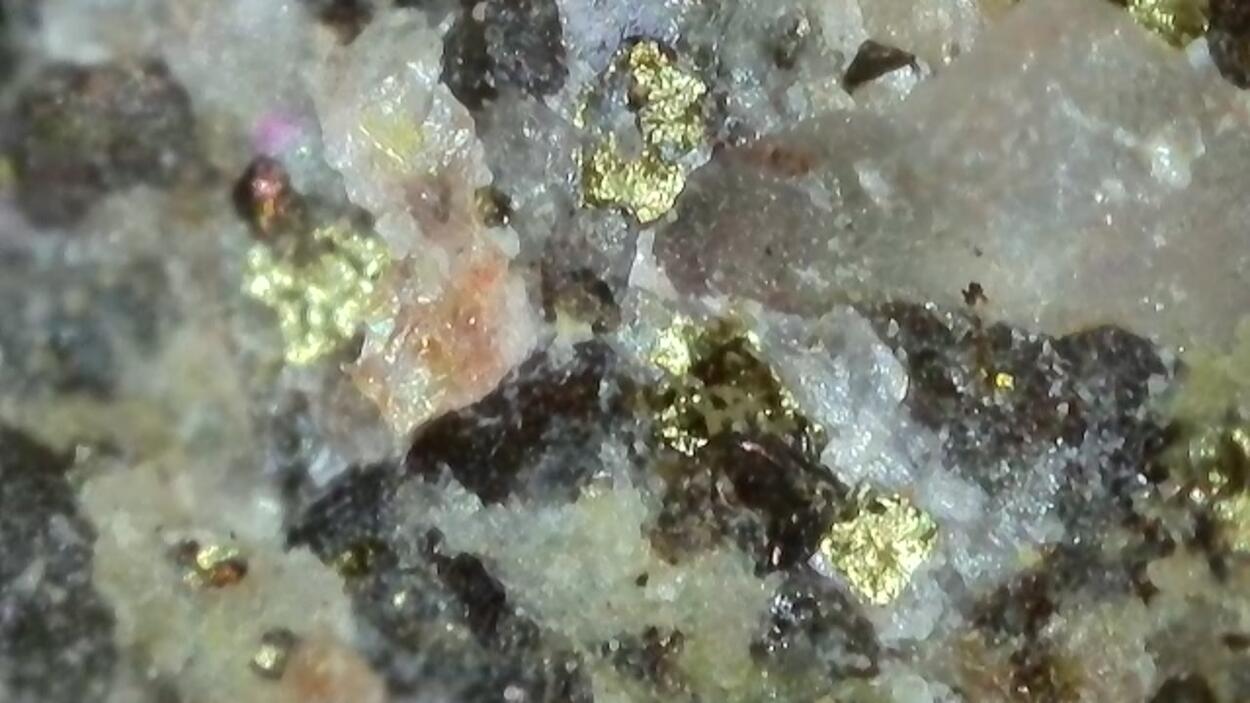 Andersonite On Uraninite In Sandstone With Pyrite