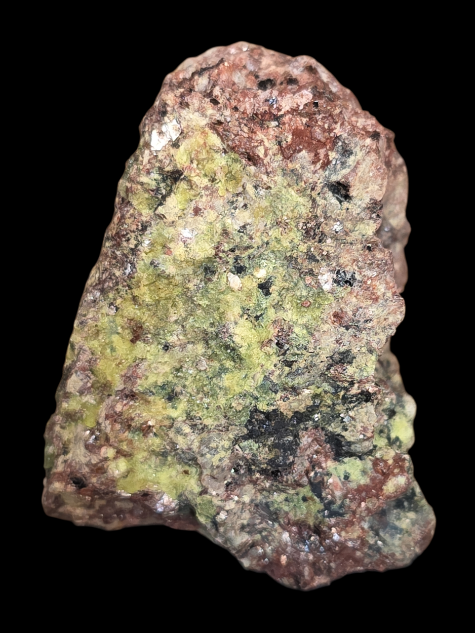 Urancalcarite & Rameauite With Uranophane On Uraninite