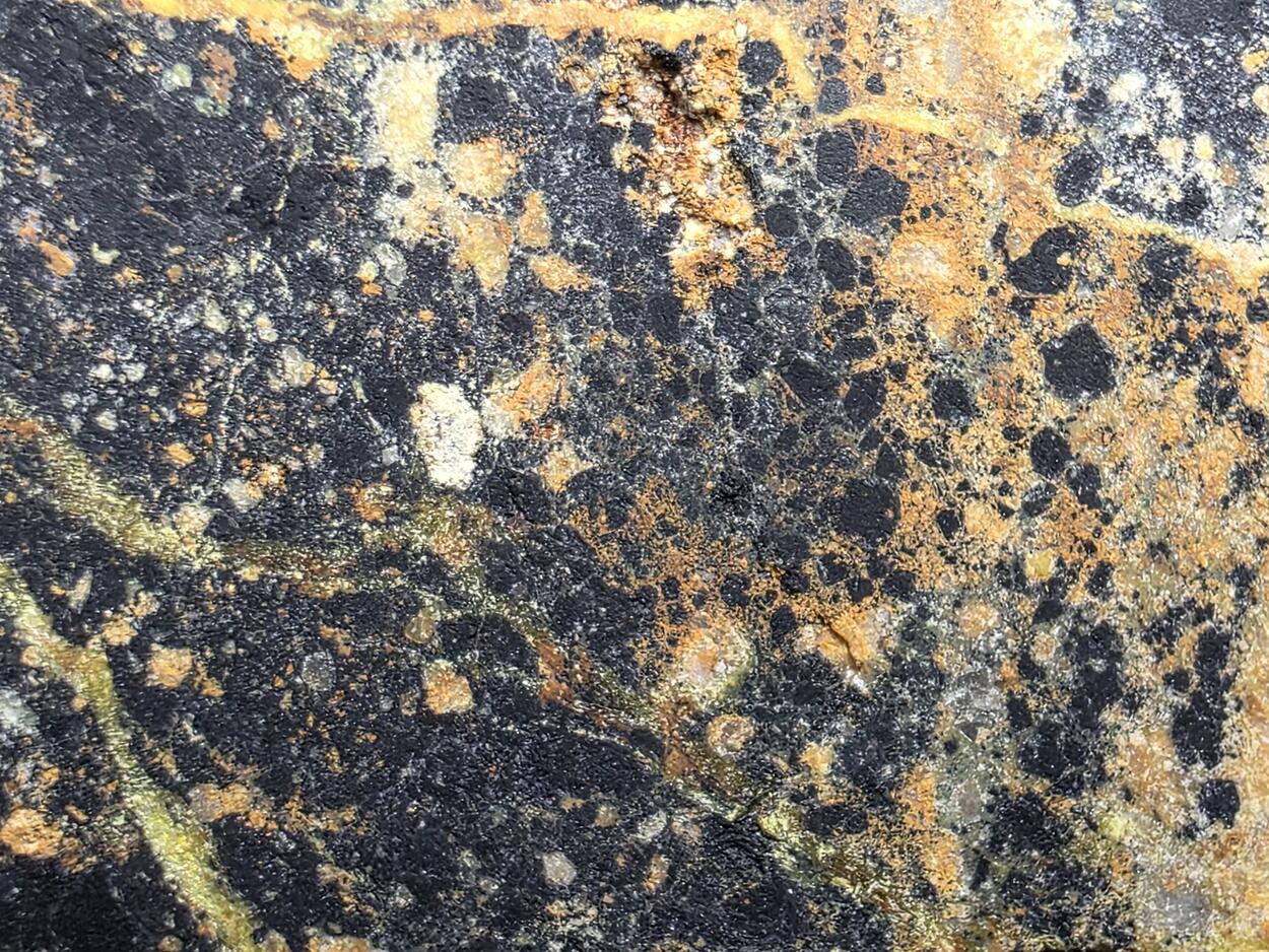 Uranophane With Gummite In Uraninite