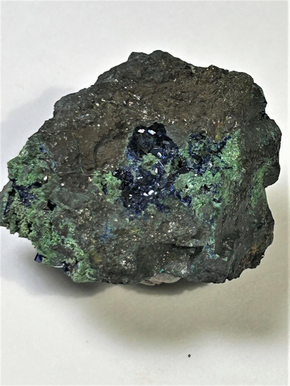 Azurite & Bayldonite On Cuprite