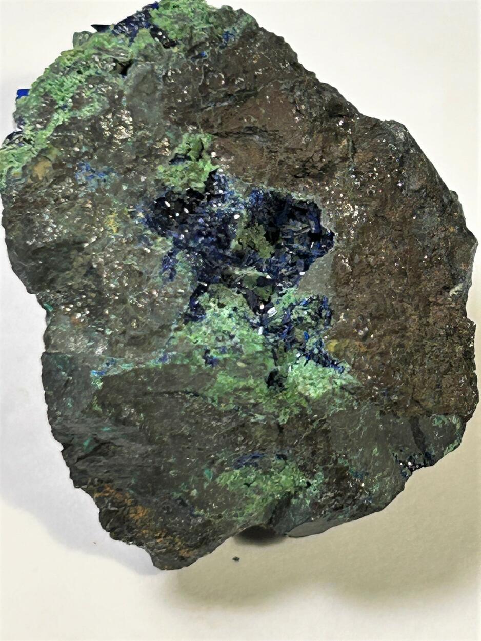 Azurite & Bayldonite On Cuprite