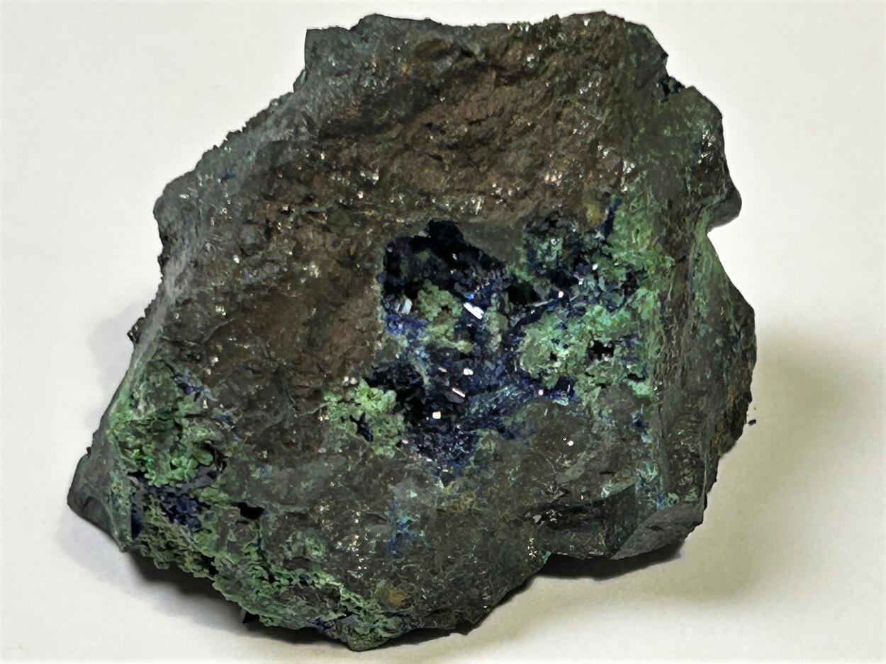 Azurite & Bayldonite On Cuprite