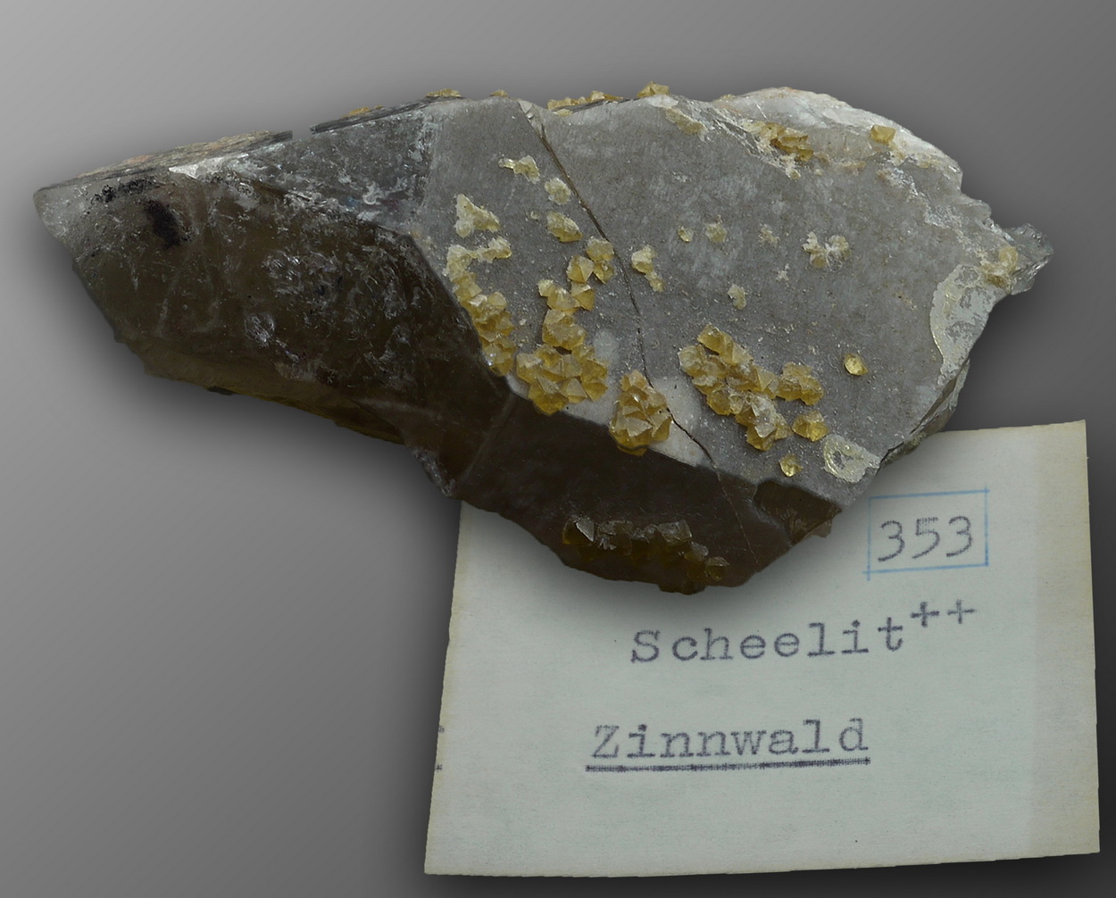 Scheelite On Smoky Quartz