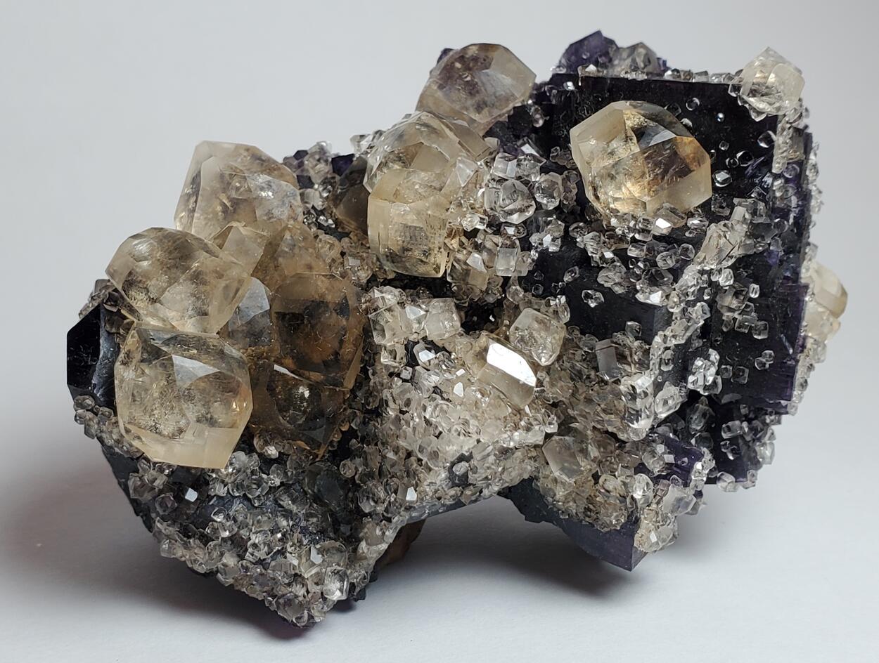 Calcite On Fluorite