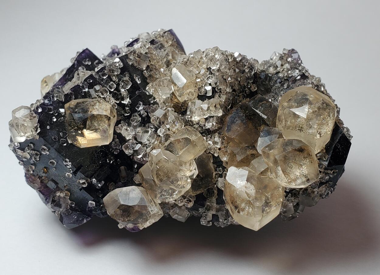 Calcite On Fluorite