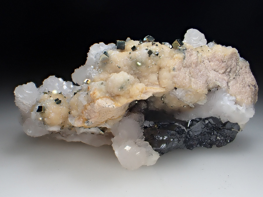Calcite Pyrite & Rhodochrosite