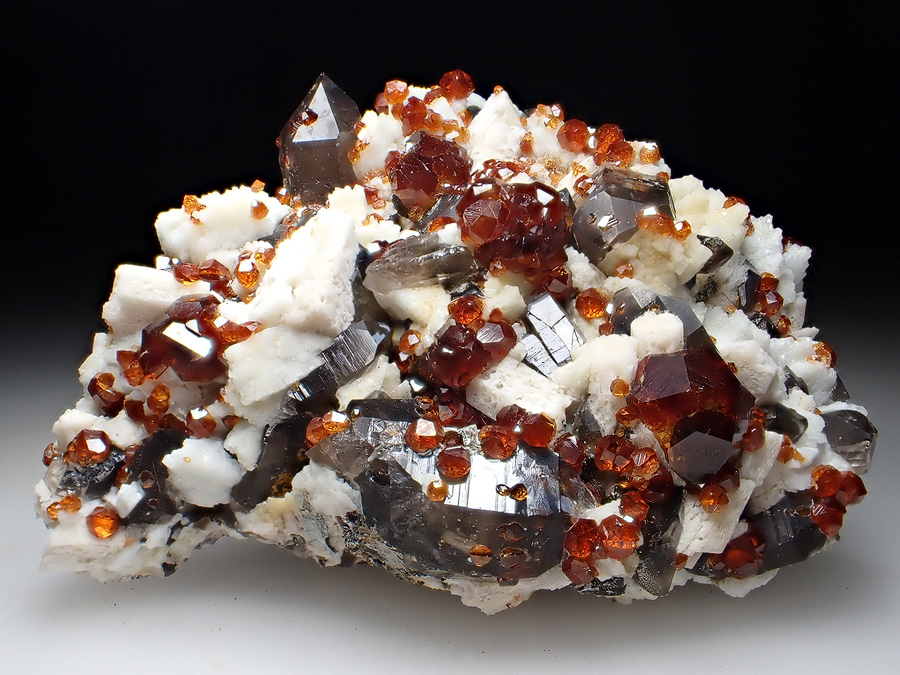 Spessartine Smoky Quartz & Orthoclase