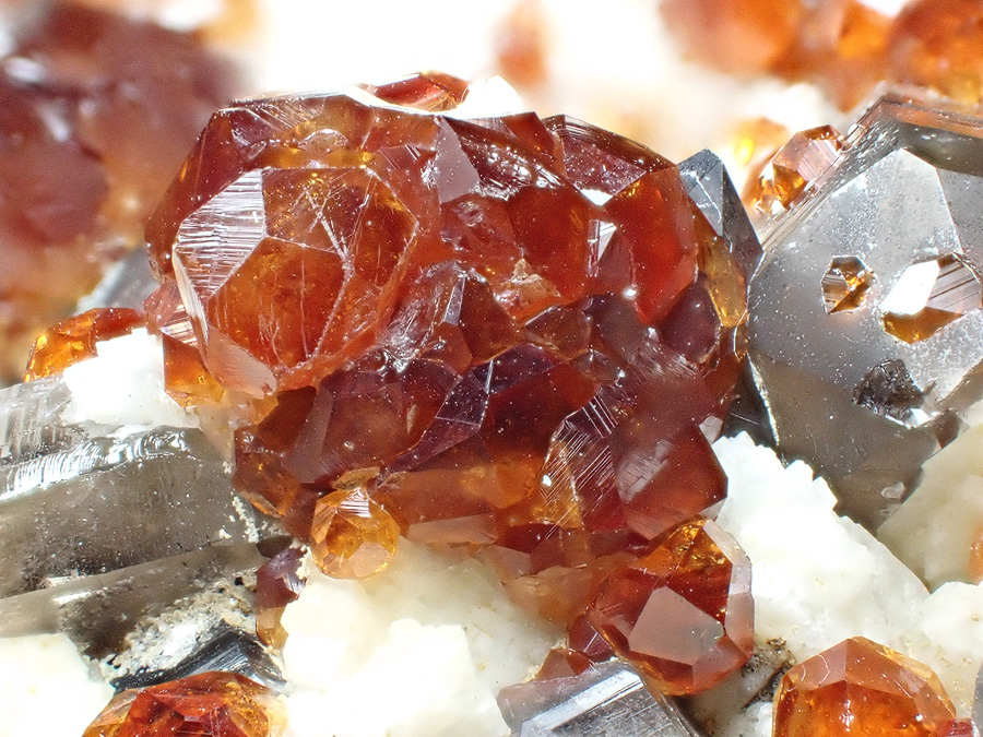 Spessartine Smoky Quartz & Orthoclase