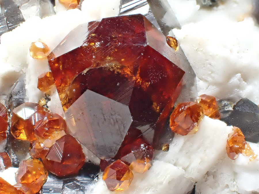 Spessartine Smoky Quartz & Orthoclase