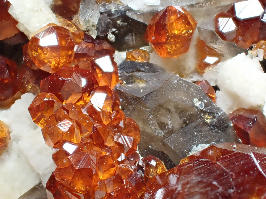 Spessartine Smoky Quartz & Orthoclase