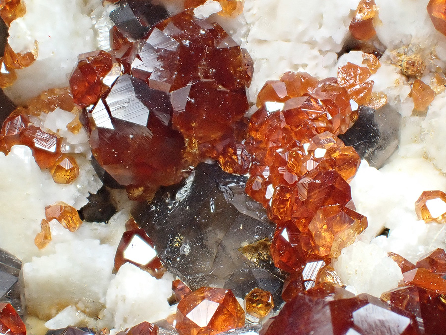 Spessartine Smoky Quartz & Orthoclase