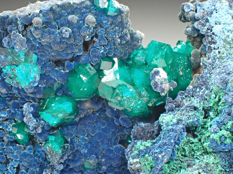 Dioptase Shattuckite & Malachite