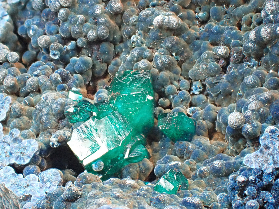 Dioptase Shattuckite & Malachite