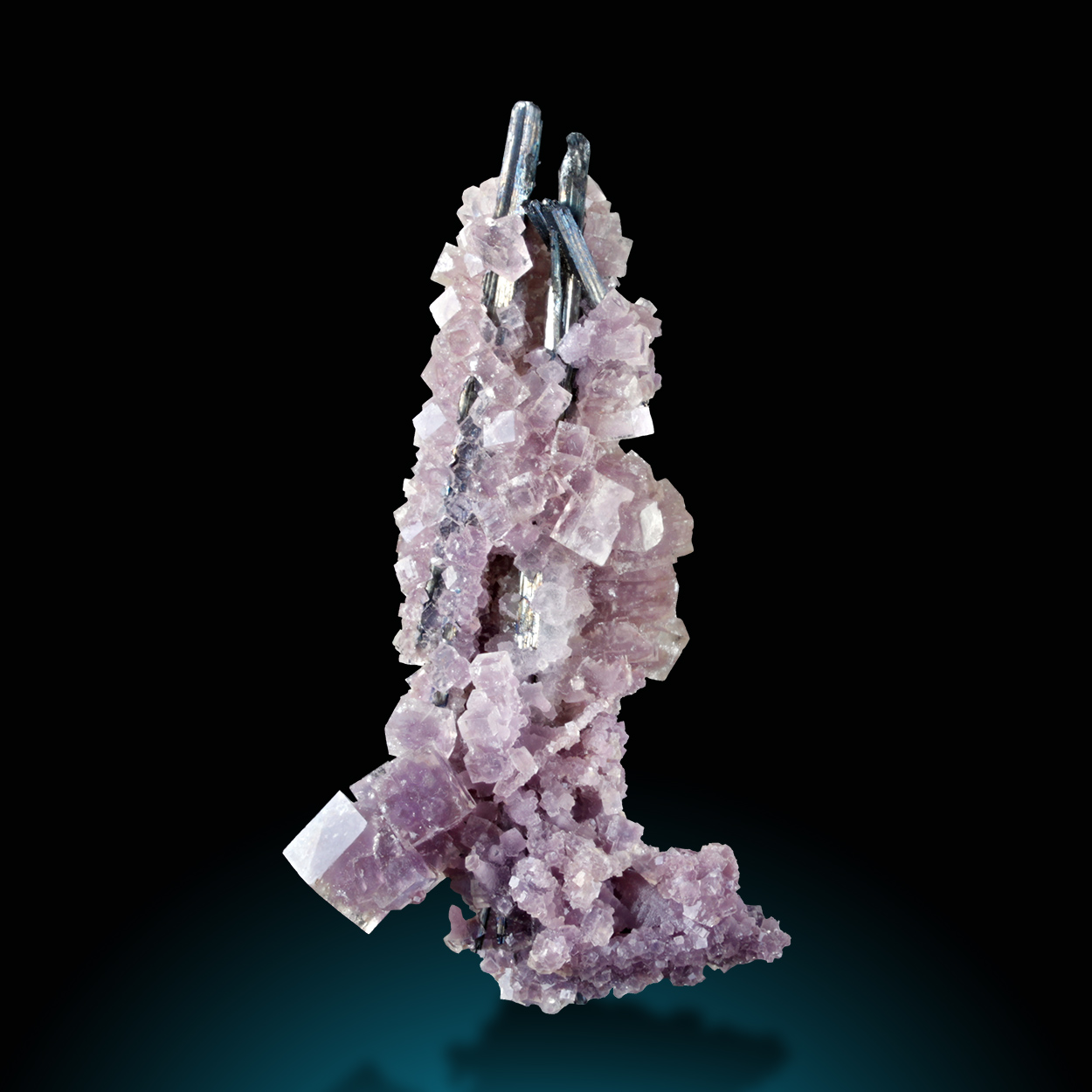Fluorite On Stibnite