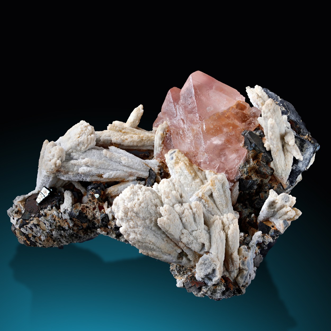 Fluorite With Quartz & Arsenopyrite