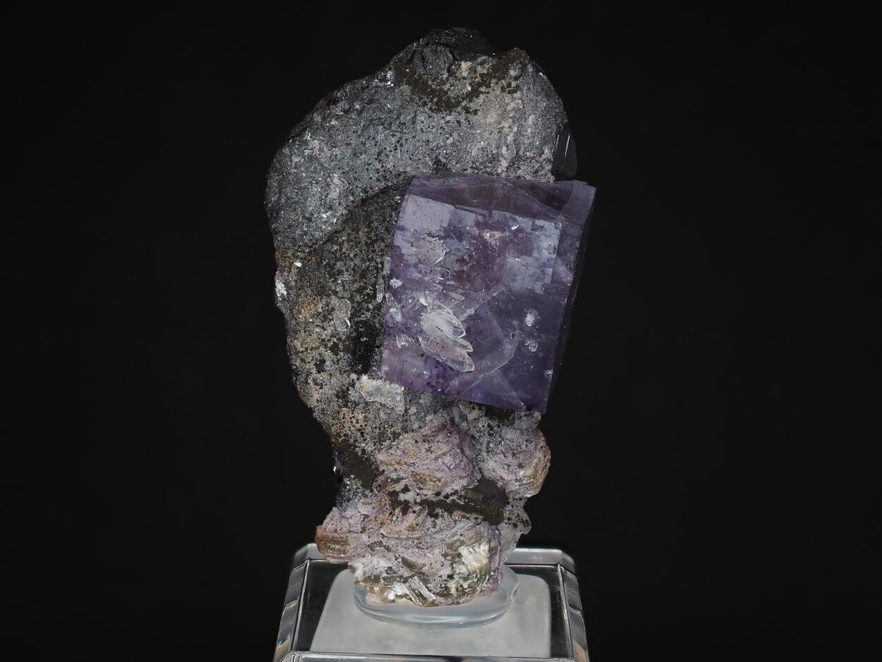 Fluorite On Ferberite