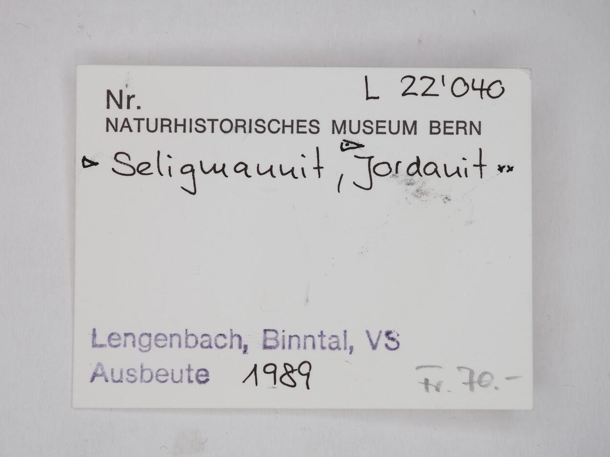 Seligmannite & Jordanite