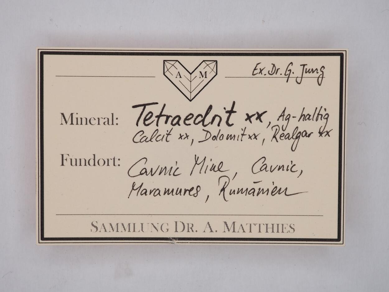 Tetrahedrite With Calcite & Dolomite & Realgar