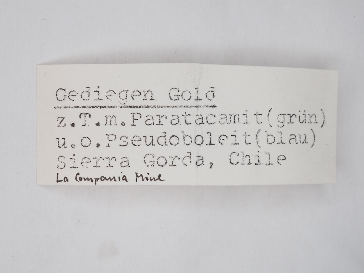 Gold With Paratacamite & Pseudoboleite