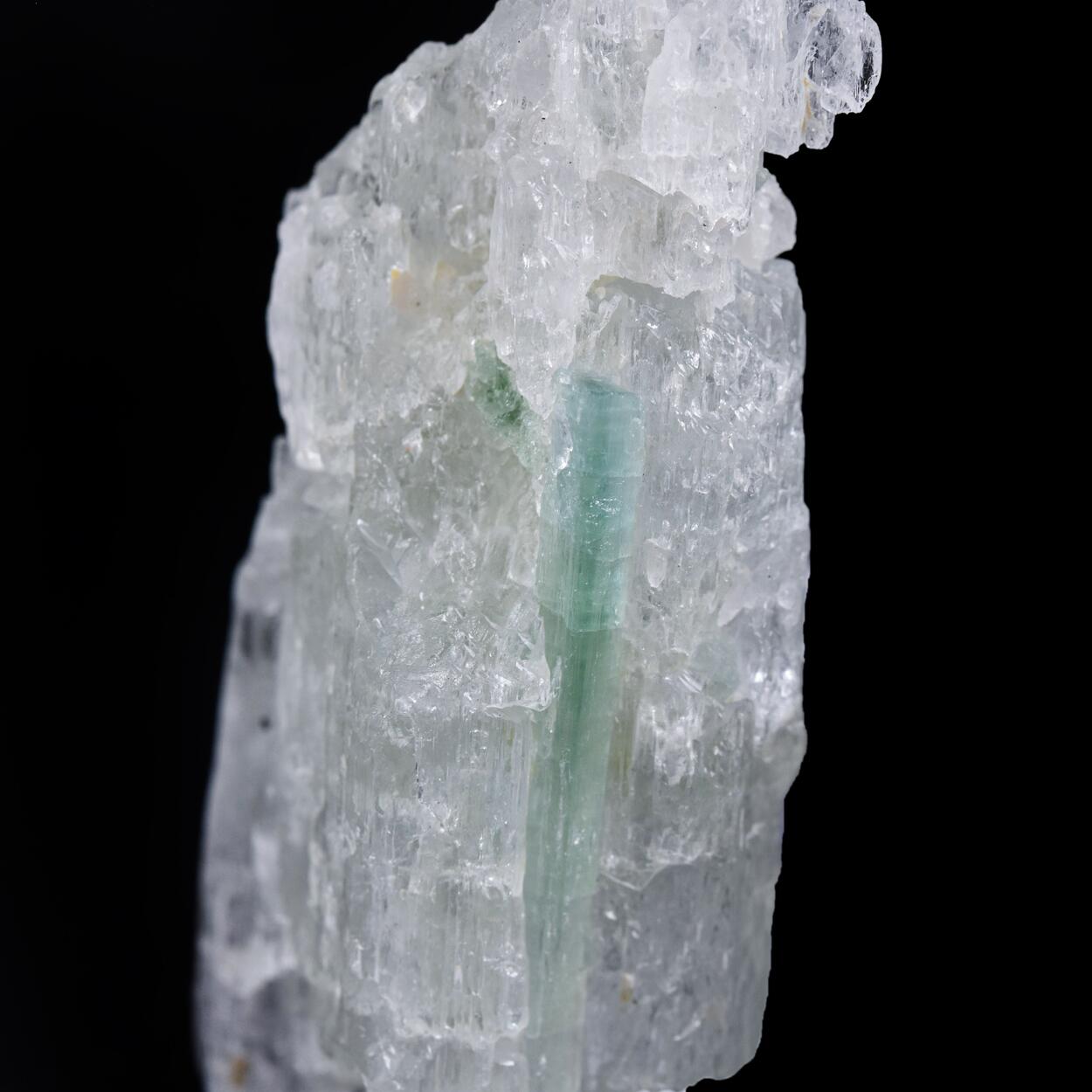 Spodumene Var Kunzite With Tourmaline