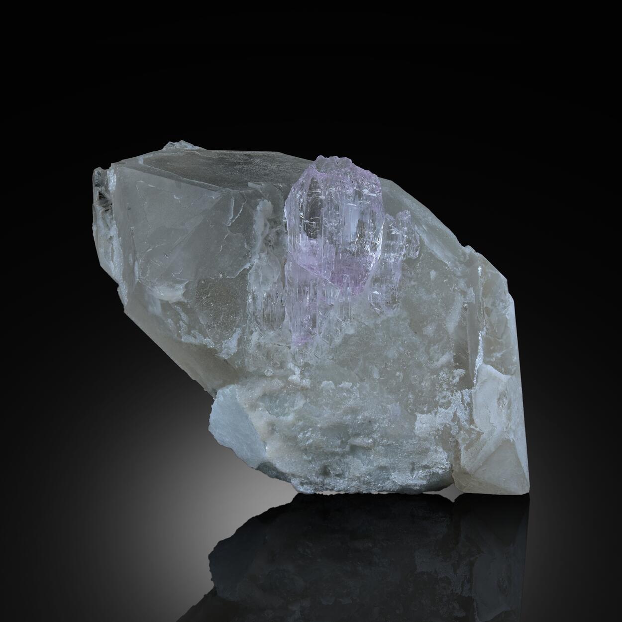 Spodumene Var Kunzite With Quartz