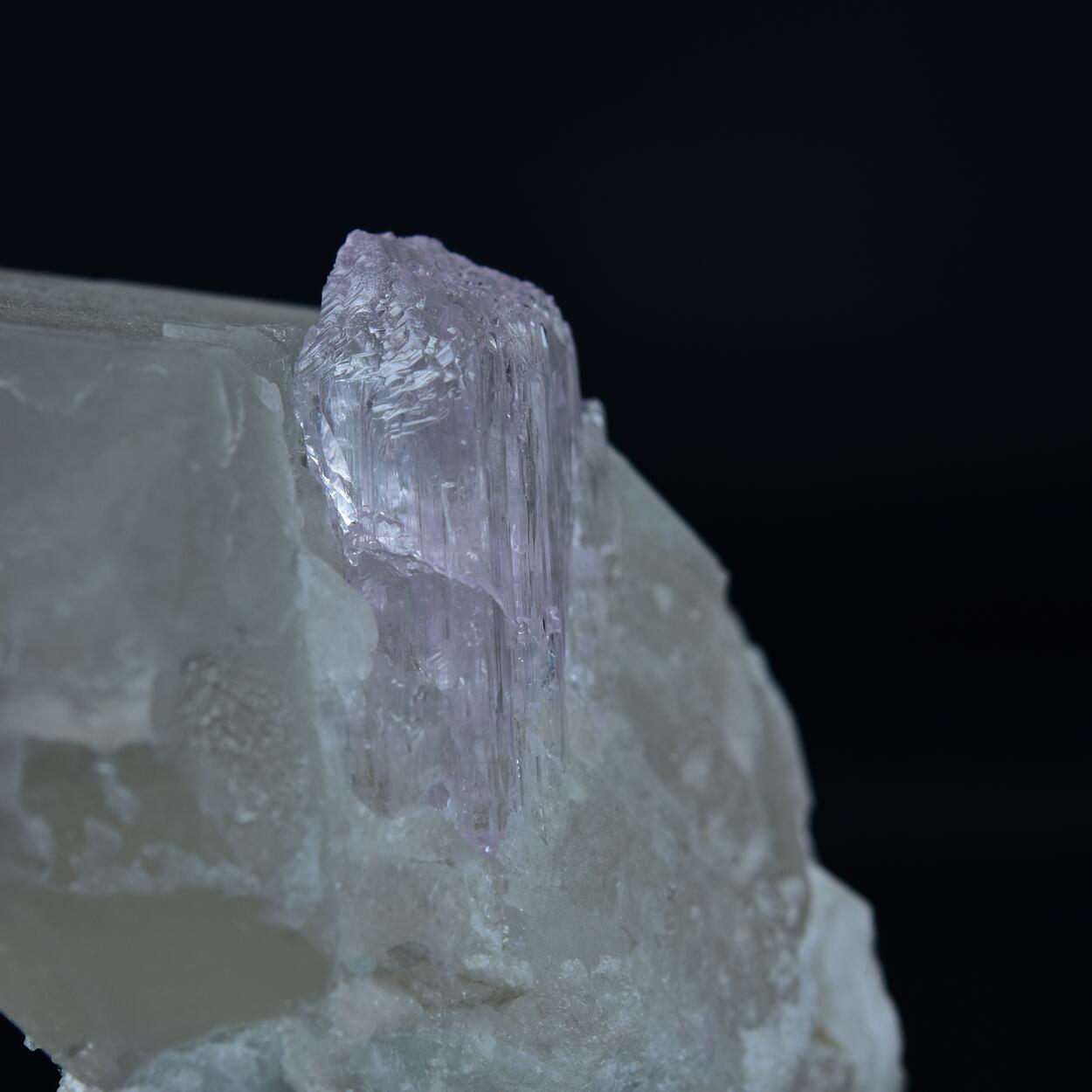 Spodumene Var Kunzite With Quartz