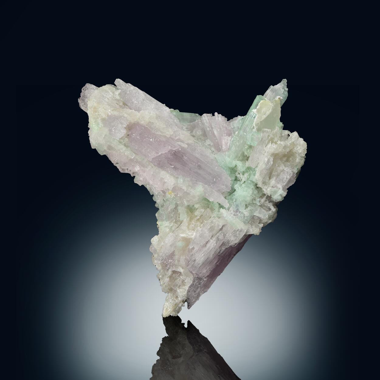 Spodumene Var Kunzite With Tourmaline & Quartz